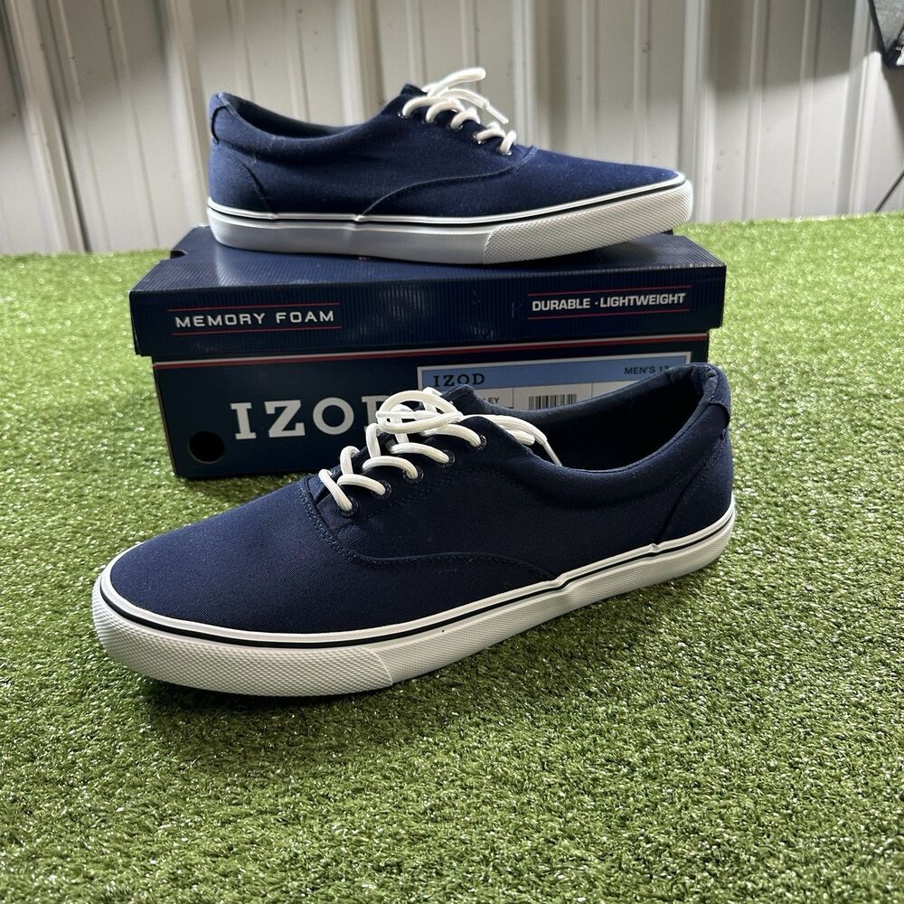 IZOD Rangley Men's Size 13 Navy Memory Foam Casual Sneakers New In Box